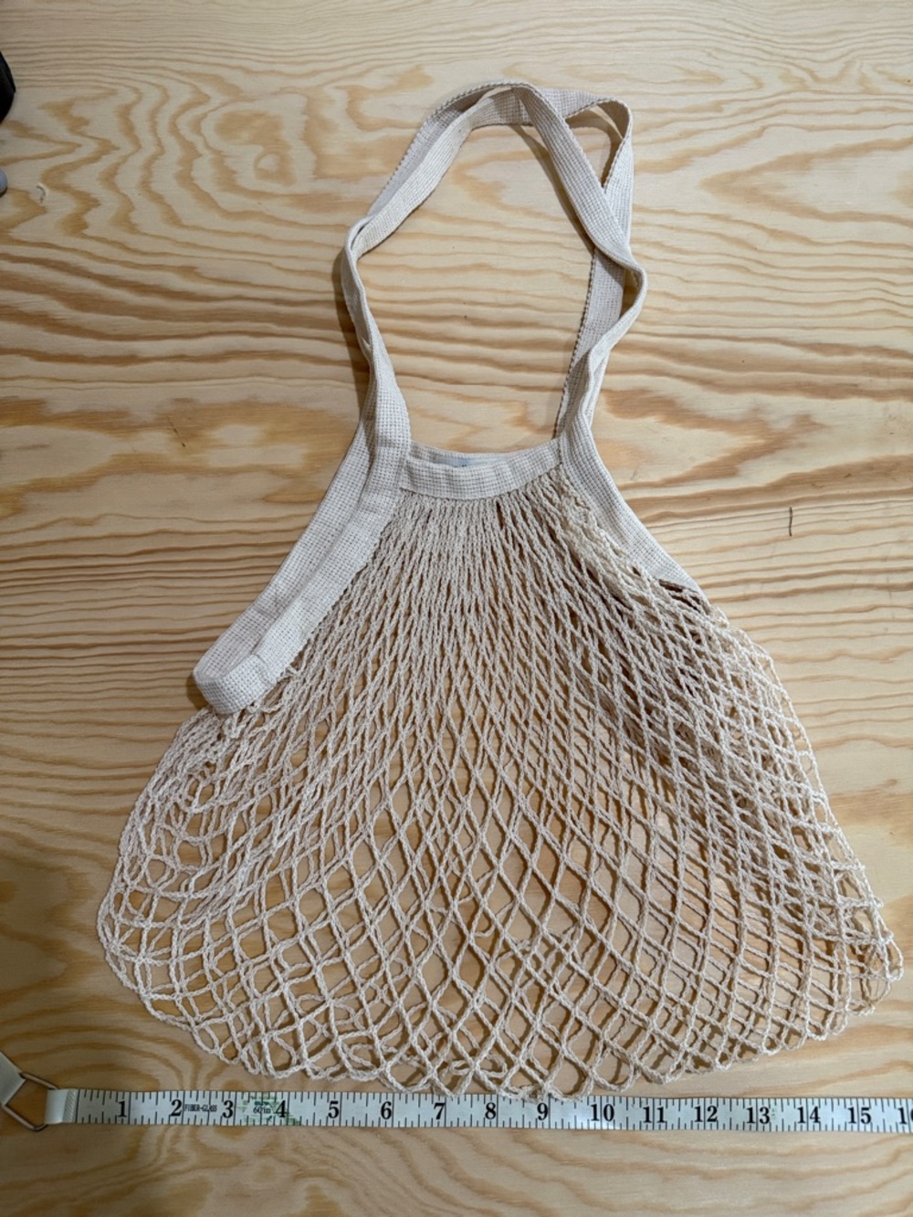 Reusable Mesh Market Bag in Natural Cream